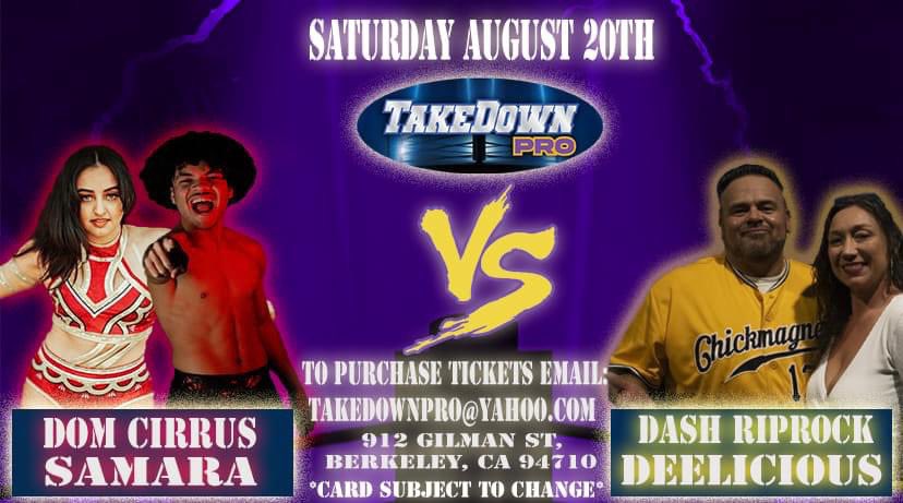 TakeDownPro_'s tweet photo. Tickets are $20 Ringside/ $15 General Admission.
We are selling tickets directly to our fans (via PayPal) to save on service charges.  Email us: takedownpro@yahoo.com https://t.co/DDmjek8NYz