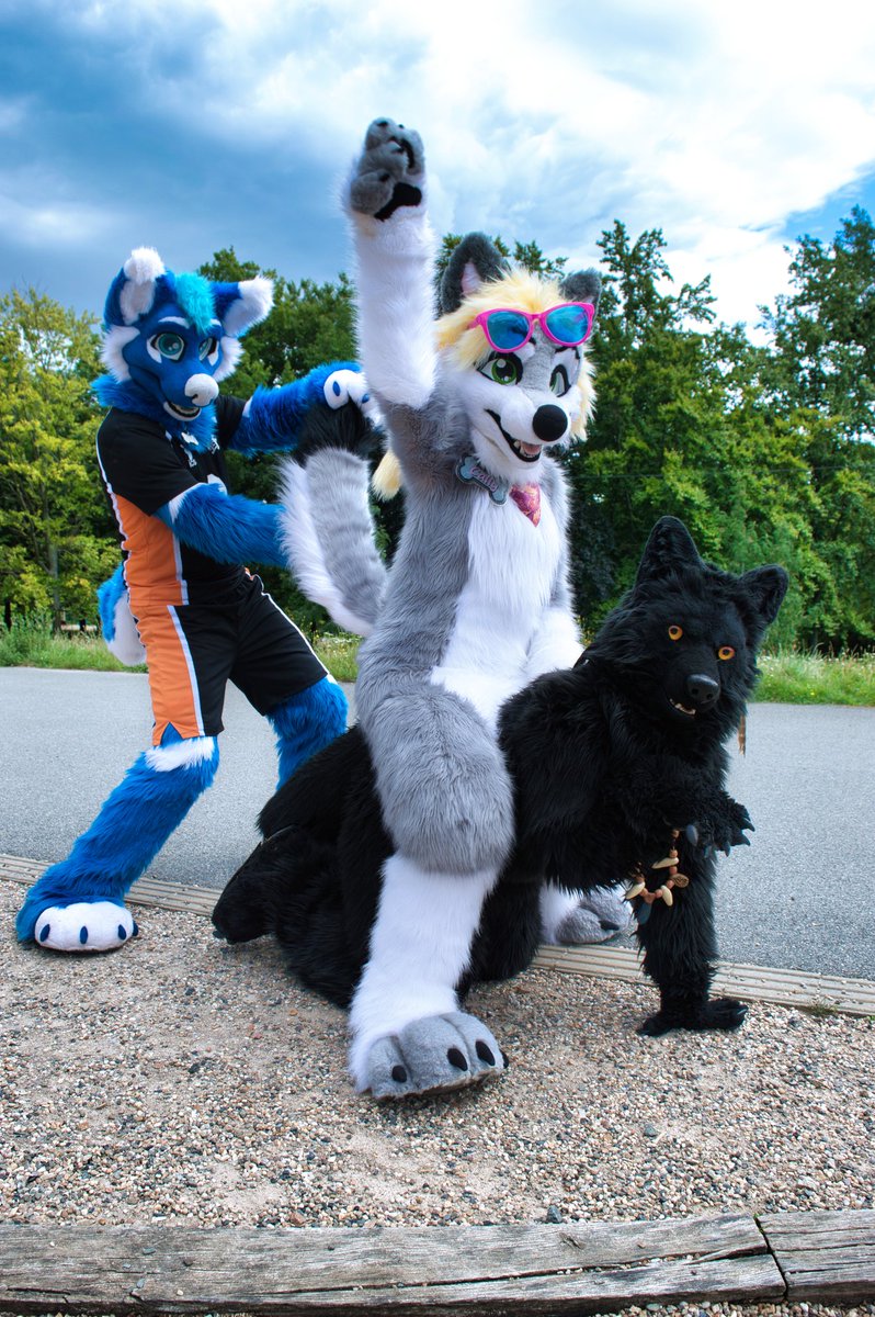 It's #FursuitFriday. miniGlobusak being used as a horse. One husky is riding him and the other one... Ass slapping? How could this happen?

📷 Globusak Holman
🐶 Cally, <a href="/MarMarHusky/">MarMar Hoosk 🔜 FWA, CFZ</a>