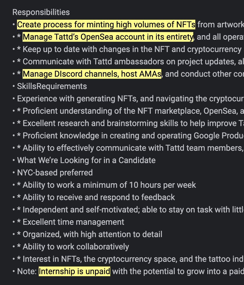 So I'm out here looking for an awesome web3 job and this comes across my feed.. gtfoh