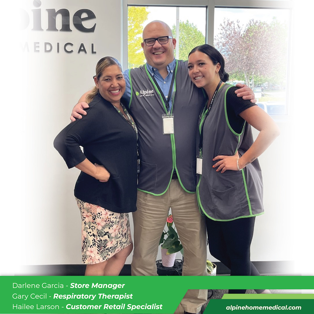 🚨STORE SPOTLIGHT!🚨 Meet the team at our Draper store! Led by Darlene, you will never see the team without a warm greeting and huge smile on their faces. Hailee is our incredible Customer Retail Specialist, and Gary will help you with all your respiratory needs. 🚙