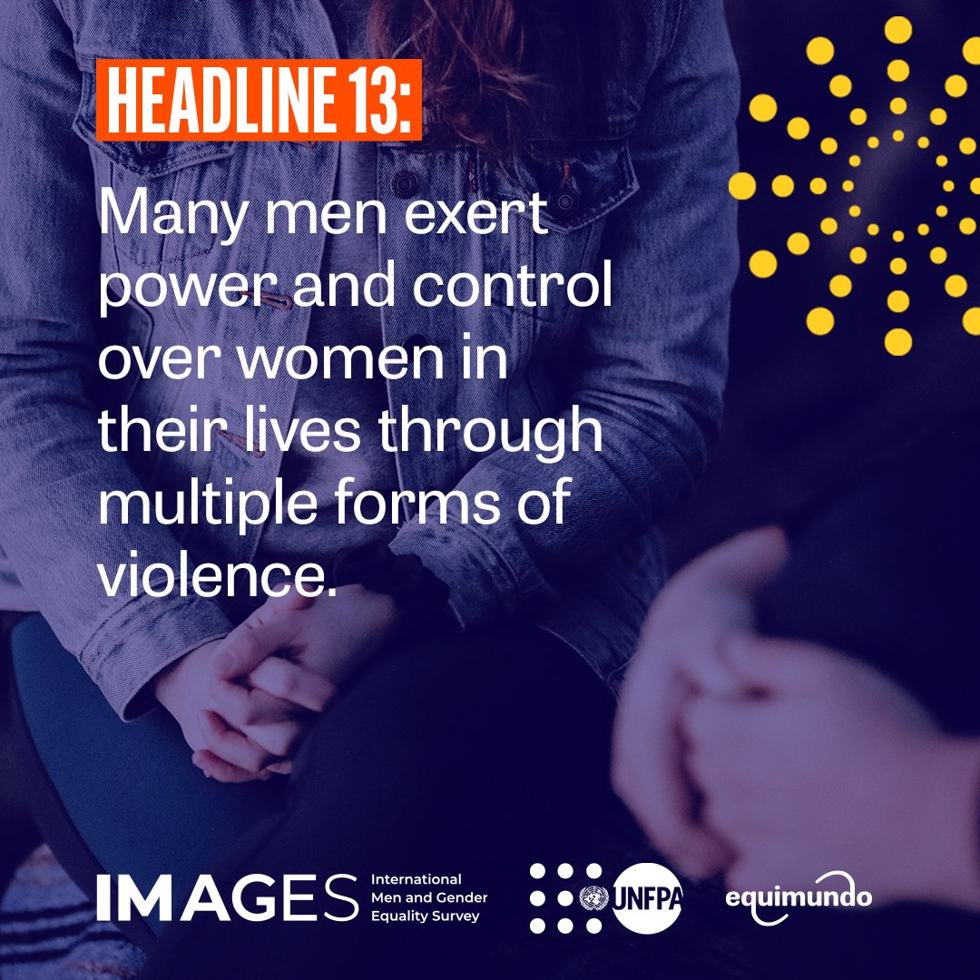 equimundo_org's tweet photo. After 15 years of studying what men think about gender equality, we pulled out 15 key headlines.
Headline 1️⃣3️⃣: Men’s use of many forms of intimate partner violence remains extremely high around the globe.
READ more: https://t.co/cc9p39se0G
#IMAGES15 https://t.co/S4HZmsFj0f
