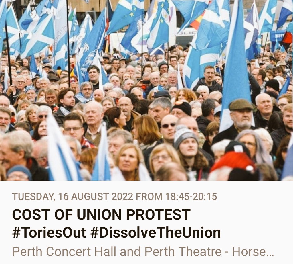 AUOBNOW's tweet photo. COST OF UNION PROTEST 🏴󠁧󠁢󠁳󠁣󠁴󠁿
#ToriesOut #DissolveTheUnion

TUESDAY 16 AUGUST - PERTH

6:45pm - 8:15pm at Perth Concert Hall

Join the protest against the Cost of Union at the Perth Tory leadership hustings, which take place on Tuesday 16 August. Whoever wins, we lose. (1) https://t.co/ET99Lid7Mo