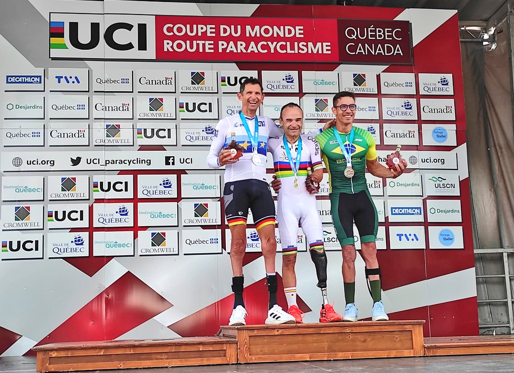 RFECiclismo's tweet photo. #ParaWorldCup | ¡Continúan las buenas noticias para el #TeamESPciclismo 🇪🇦 en la Copa del Mundo de Ciclismo Adaptado de Quebec! 

🥇 Medalla de oro para Ricardo Ten en la CRI de la clase C1

➡️ Ten ha dominado su clase y ha superado en casi 1' a Teuber

@ciclistacofidis https://t.co/BpZcowK1j5