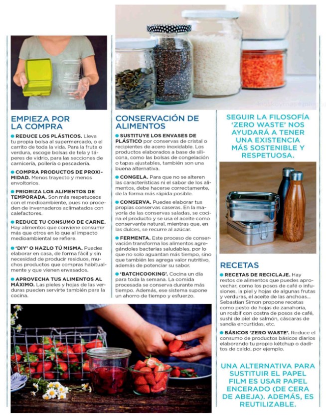 La Revista MÍA incluye un reportaje sobre #zerowaste  realizado a partir de una entrevista sobre mi libro «Cocina Zero Waste».