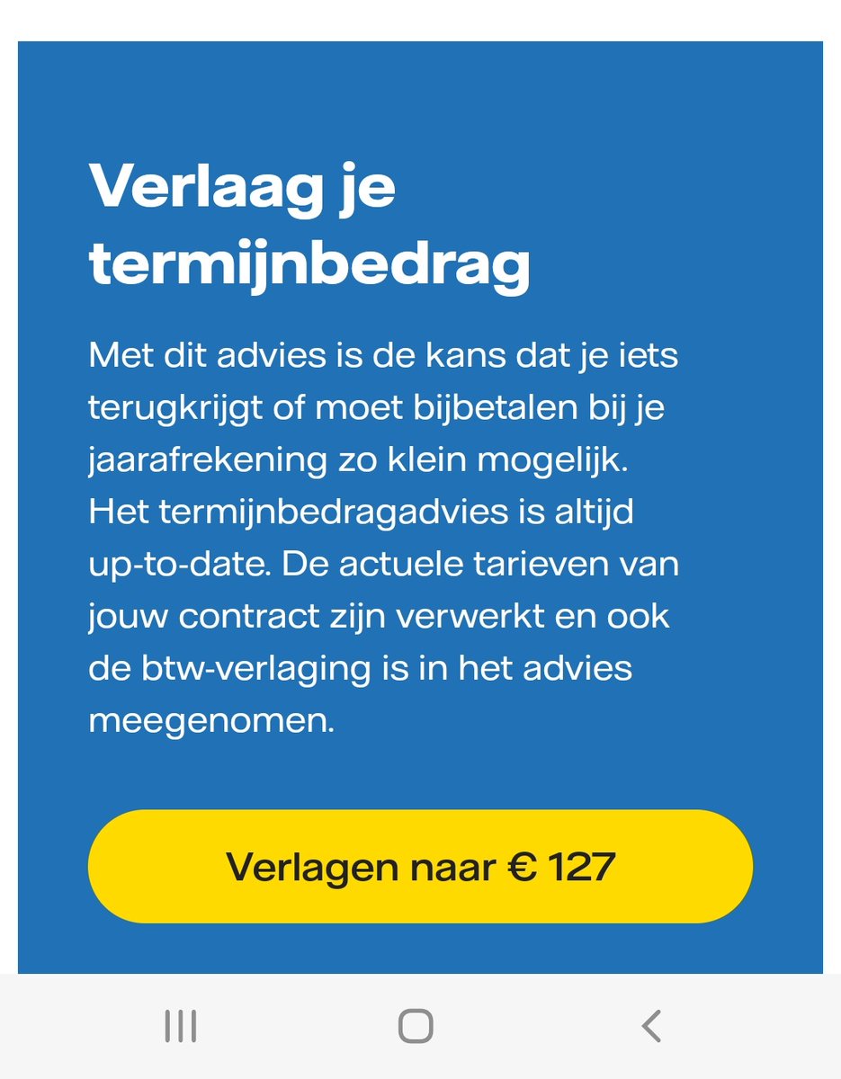 rklomp's tweet photo. Energiebedrijven bezorgd..... @VattenfallNL volgens mij creëren jullie het probleem zelf. Termijnbedrag van 210, ik krijg maximaal 175 terug. Dat is 15 euro per maand. En jullie adviseren een termijnbedrag van 127. Dan betaal ik dus 68 euro per maand te weinig. @NOS @RTLnieuws https://t.co/RE1vQMGgXS