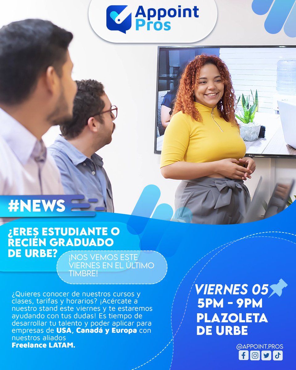 AppointPros's tweet photo. Hoy estaremos en el #ultimotimbre de @infourbe encuéntranos en nuestro stand junto a @freelancelatam ¡Te esperamos! https://t.co/EV6tbljjx8