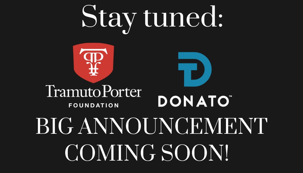STAY TUNED! The TramutoPorter Foundation and I have a BIG announcement coming next week! 

Any guesses on what it might be?

Here's a hint:#CompassionateLeadership 

Reply with your guesses are and be on the lookout for the official announcement. Make it a great weekend everyone!