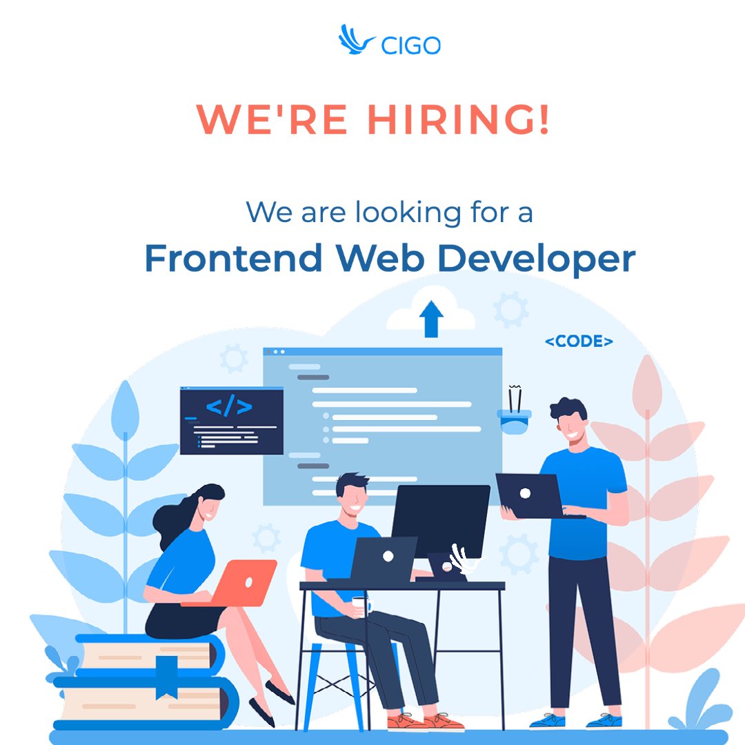 Cigotracker's tweet photo. The Cigo team is constantly growing 😃 

We're looking for a Frontend Web Developer to join our team of talents. 

To learn more about this position and how to apply, follow this link: https://t.co/wDocIGRoT1 https://t.co/fe7JotJpI2