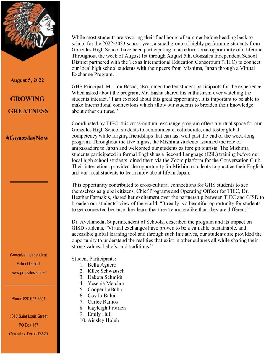 Gonzales ISD tweet media
