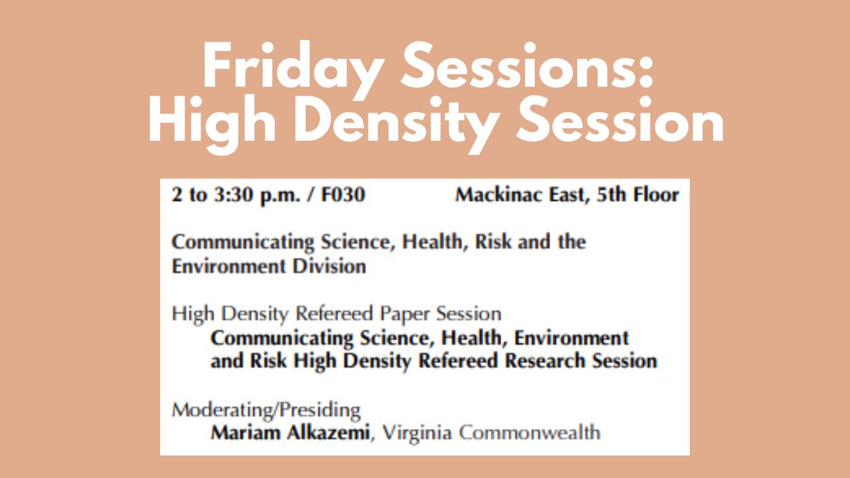 AEJMC_ComSHER's tweet photo. Up next, check out our #ComSHER high density session in Mackinac East on the 5th floor! https://t.co/C1Egpl2TO3