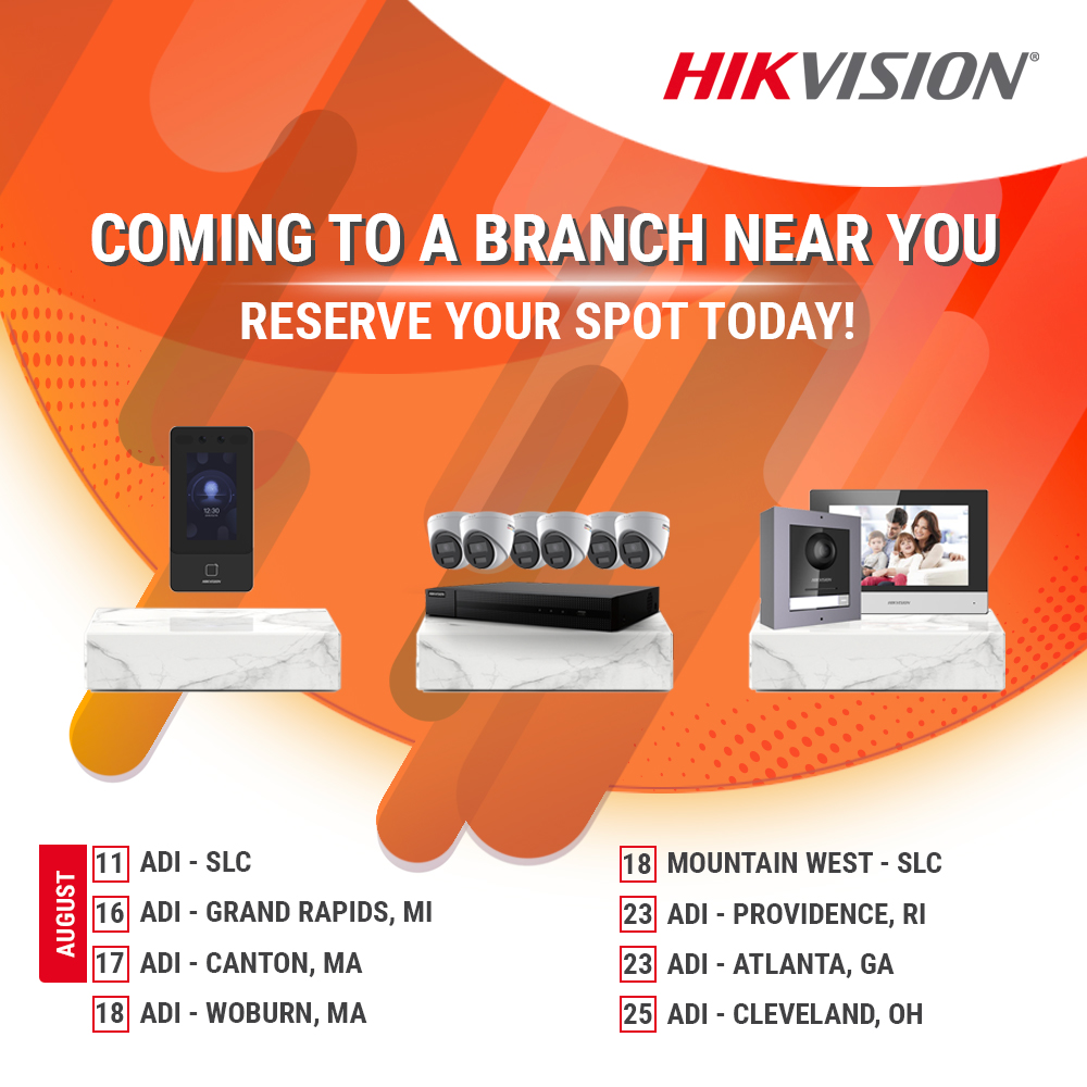 HikvisionUSAinc's tweet photo. Hikvision is coming to a branch near you β reserve a spot today! Donβt miss out on this chance to get exclusive training and a firsthand look at the next evolution in security technology. Contact a Hikvision Sales Representative to learn more! #hikvision #heretostay #counterdays https://t.co/vH5a9ffp0C
