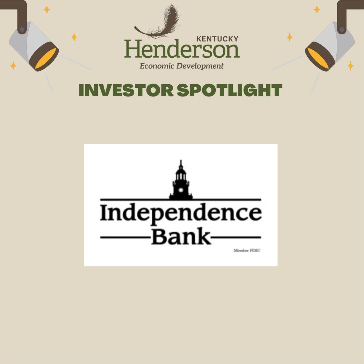 ✨INVESTOR SPOTLIGHT✨

Today’s spotlight is Independence Bank!
Thank you for your continued investment in the growth of our community! We appreciate all of your support!