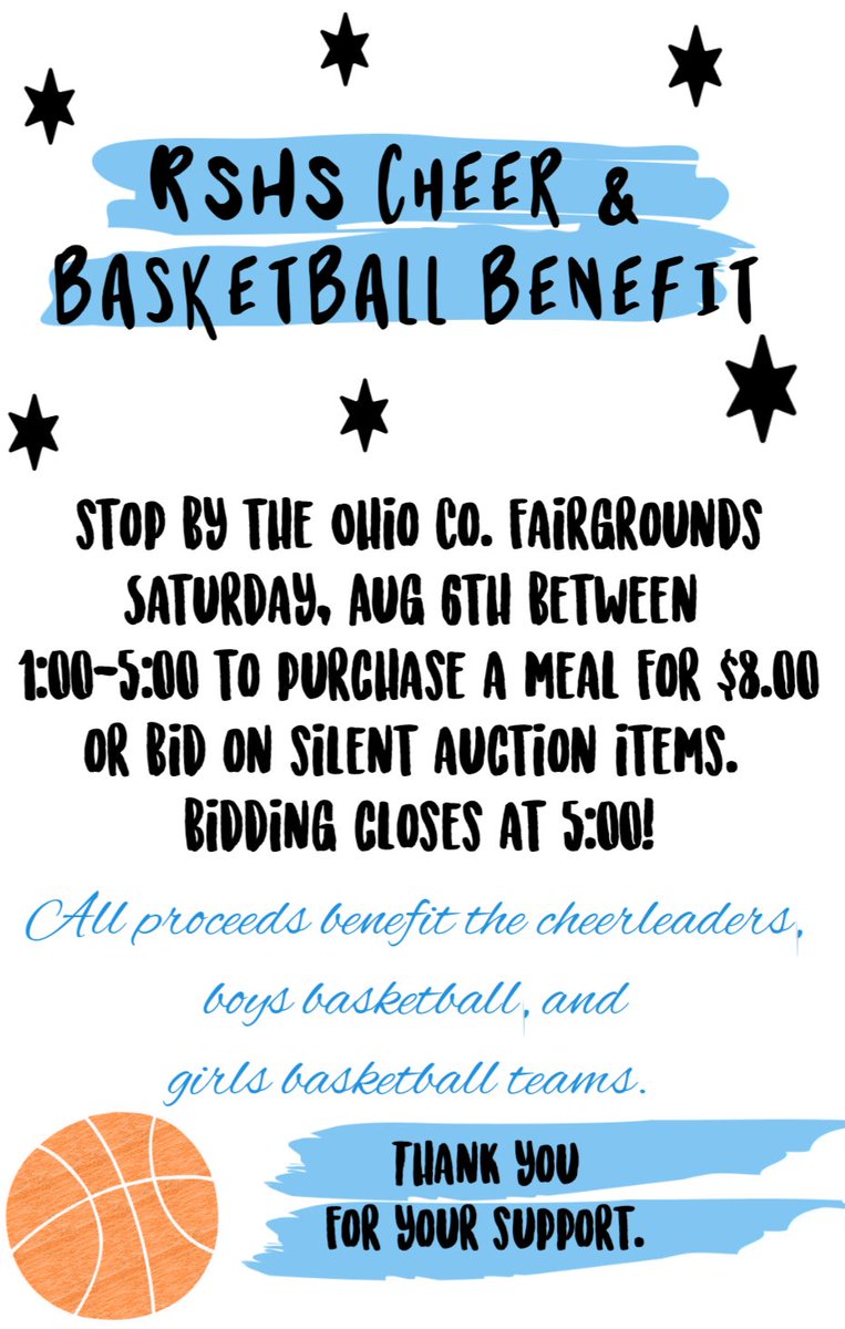 rscheer2017's tweet photo. Stop by the fairgrounds tomorrow for a meal and to check out our silent auction items! https://t.co/NgeJPj4KQo