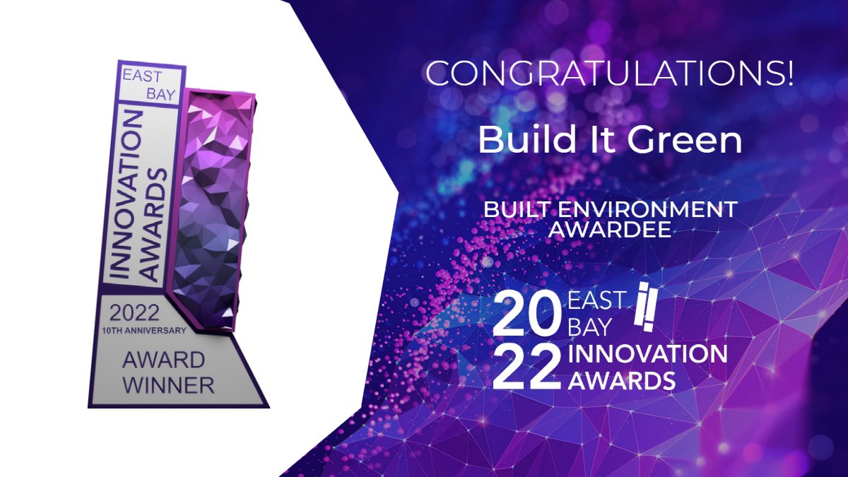 eastbayeda's tweet photo. Build it Green is the 2022 #BuiltEnvironment Awardee for the 10th Annual East Bay Innovation Awards! ✨ Congratulations @WeRBuildItGreen #BuilditGreen #Oakland #EastBayiAwards https://t.co/UMsWZKQUC8