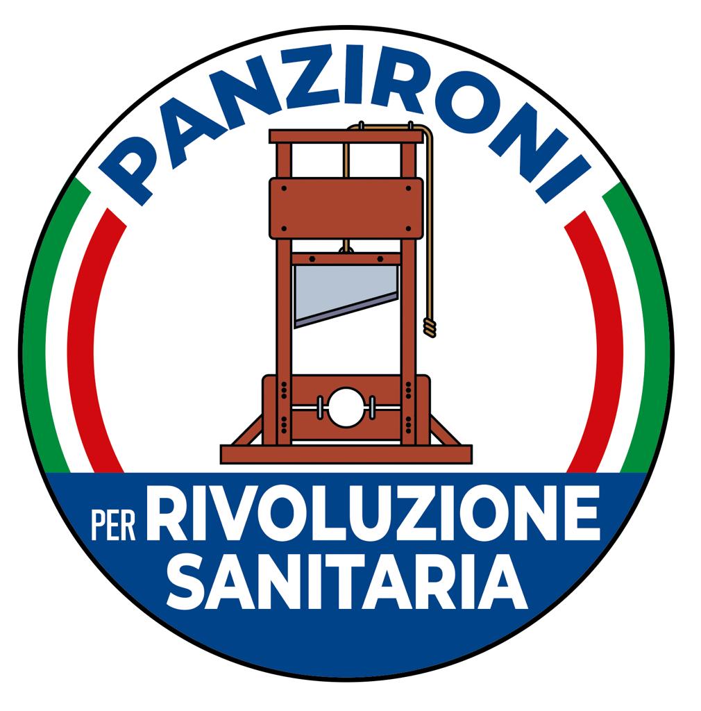 CrazyItalianPol's tweet image. Journalist and entrepreneur Adriano Panzironi introducing his party "Sanitary Revolution" with nothing but a guillotine in the logo. Aug 5, 2022.