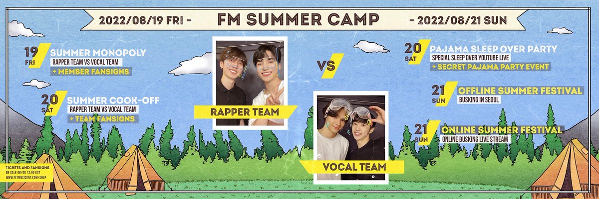 mont_brazil's tweet photo. 🏕| FM ACAMPAMENTO DE VERÃO 
Agenda de um final de semana de lives especiais com #Roda, #Bitsaeon, #Beomhan &amp; #Jay!

🎟Ingressos e Fansigns disponíveis à partir da meia-noite do dia 08 de agosto!
🔗https://t.co/ZTfDLN4akZ

- a thread https://t.co/9chUNnUjU3