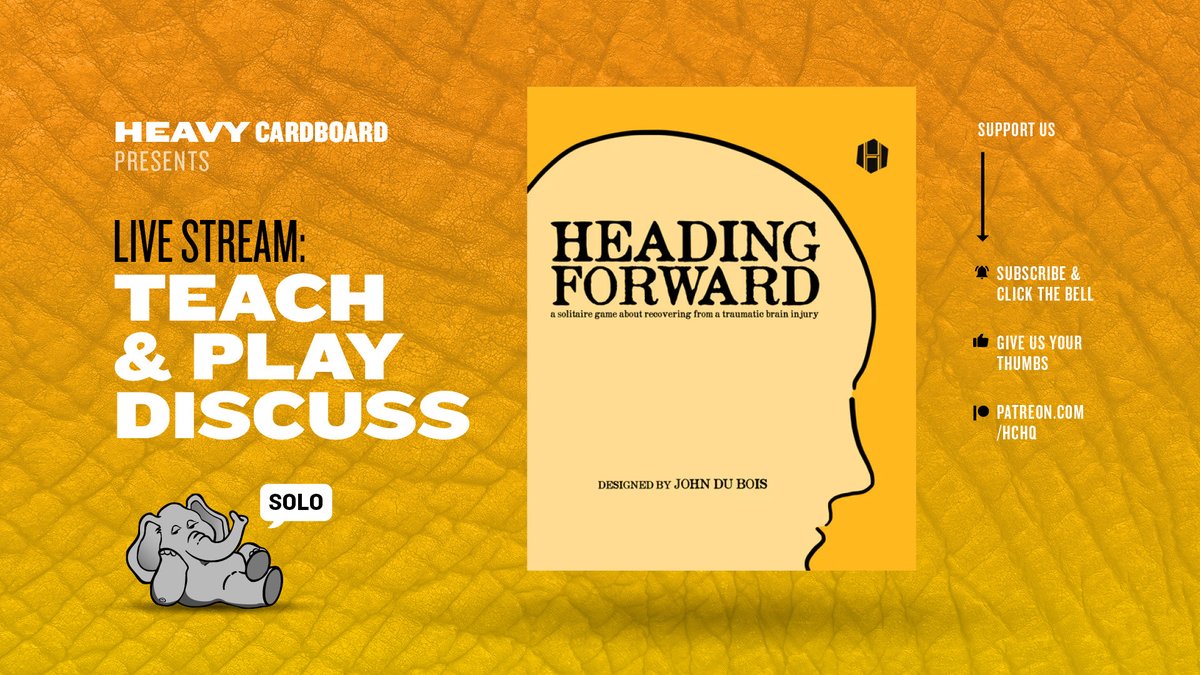 HeavyCardboard's tweet photo. How amazing is our hobby?!?
Yay, more esoteric gaming for you today!
Join me in about 15 minutes for the solo game about recovering from a traumatic brain injury:
#HeadingForward from @JohnduBois & @hollandspiele
https://t.co/yB8wowN1zW
See y'all on the stream! https://t.co/5eGO1HKD7L