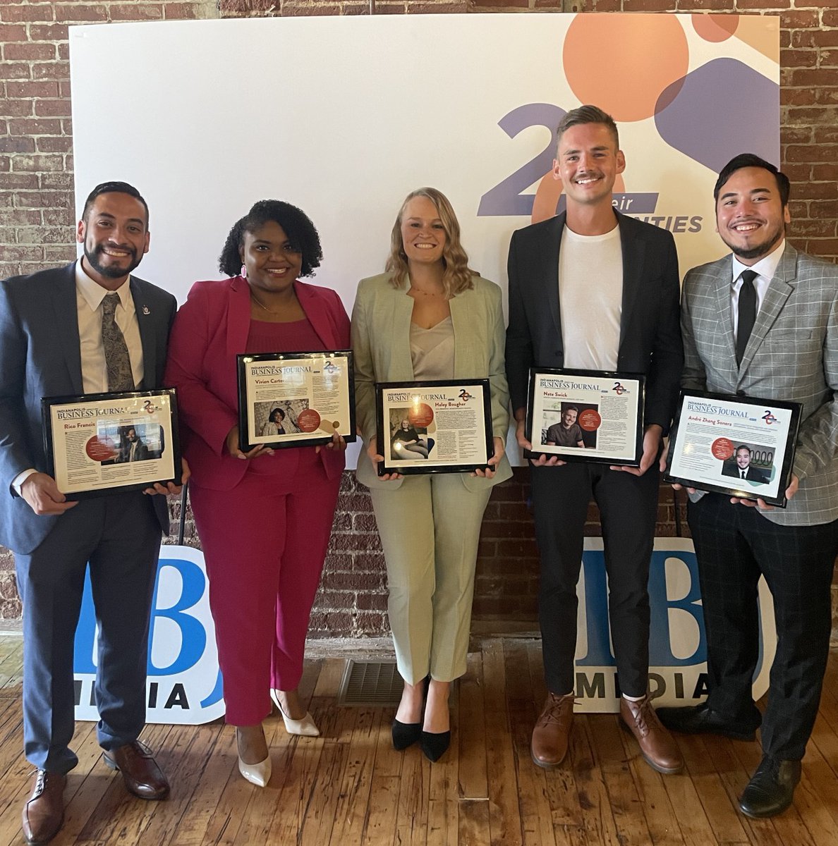 IndyHub's tweet photo. We're so proud of our board members and #1828project alumni who were recognized as @IBJnews' 20 in their Twenties! 🤩 Congratulations to all the doers and changemakers that were honored! #PeopleMakeTheCity https://t.co/LcuKzdmxas