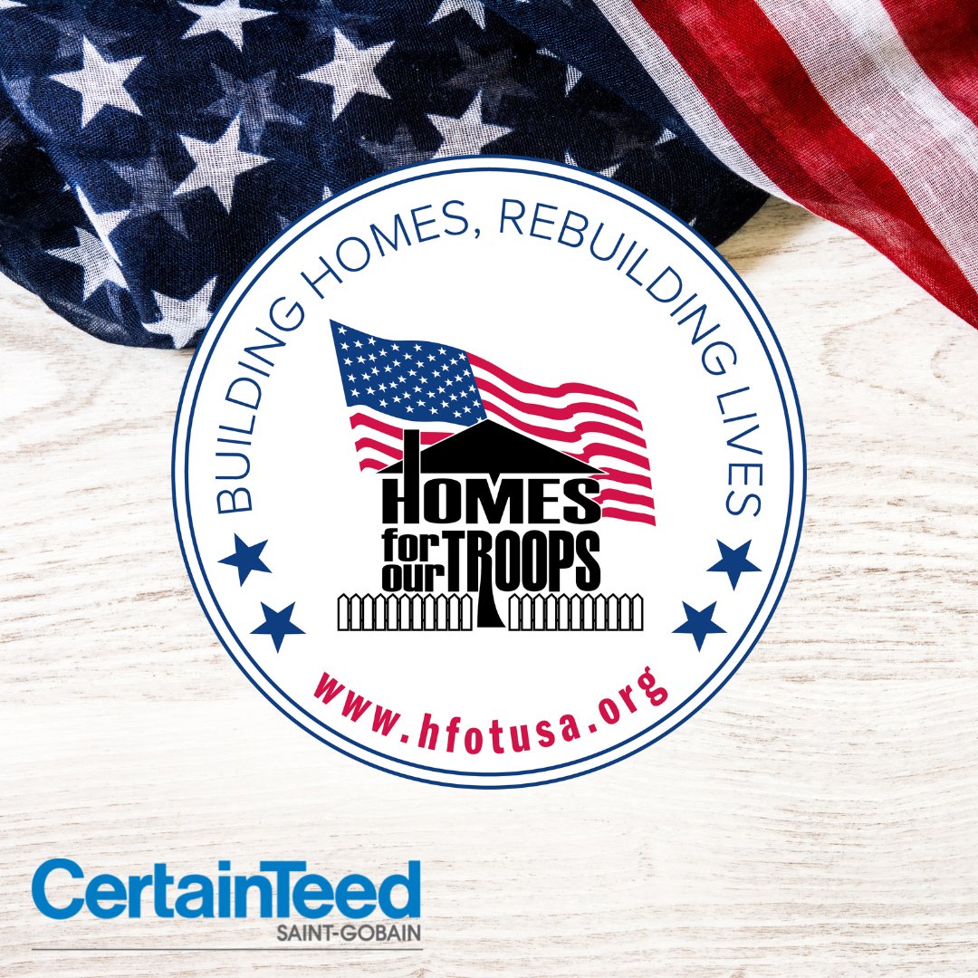 CertainTeed (@certainteed) on Twitter photo 🦅CertainTeed is a proud sponsor of <a href="/HomesForOurTrps/">Homes For Our Troops</a>. This partnership goes beyond donating building products and volunteering labor. It enables #veterans to live a life without limitation and we are proud to be a part of that.
bit.ly/3owZ9bO 🦅CertainTeed is a proud sponsor of <a href="/HomesForOurTrps/">Homes For Our Troops</a>. This partnership goes beyond donating building products and volunteering labor. It enables #veterans to live a life without limitation and we are proud to be a part of that.
bit.ly/3owZ9bO