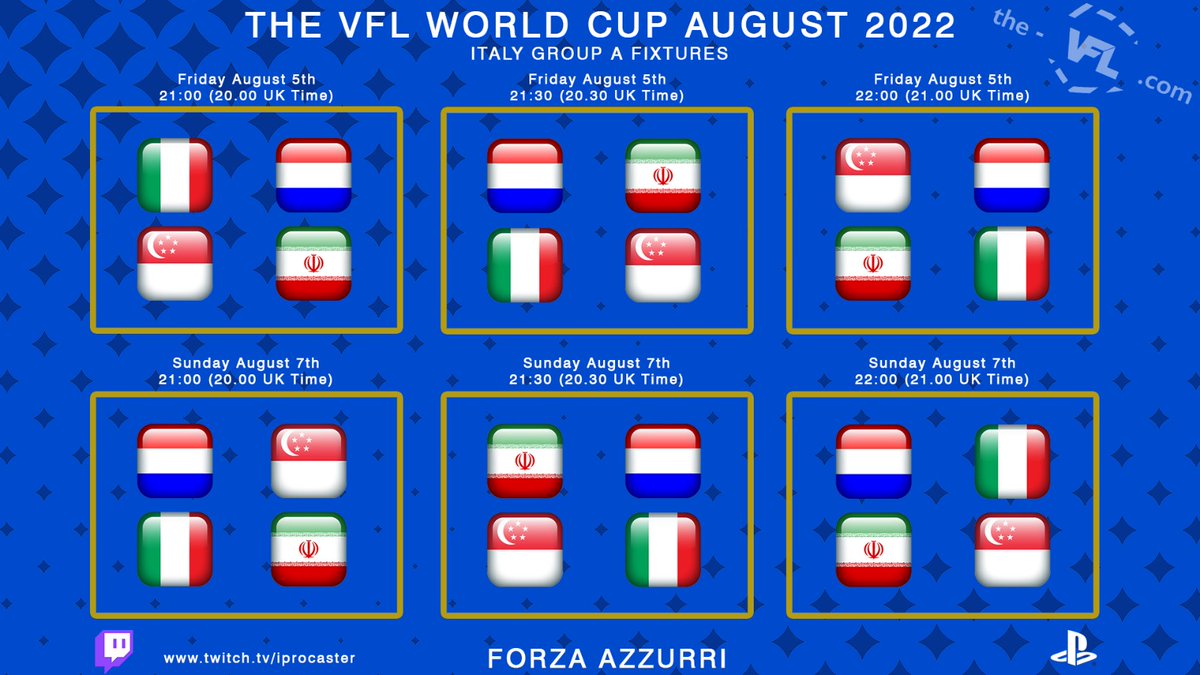 IProCaster's tweet image. In avvicinamento alla World Cup targata @TheVFL_ andiamo a vedere le partite che dovrà affrontare oggi e domenica la nostra Italia:
05/08/22 dalle ore 20:50:
🇮🇹 🆚 🇳🇱
🇮🇹 🆚 🇸🇬
🇮🇷 🆚 🇮🇹
07/08/22 dalle ore 20:50:
🇮🇹 🆚 🇮🇷
🇸🇬 🆚 🇮🇹
🇳🇱 🆚 🇮🇹
Siete pronti per supportare l'Italia?🦊