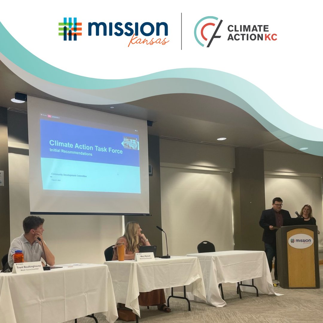 ClimateActionKC's tweet photo. This week, @CityofMissionKS Climate Action Task Force presented to the City Council 18 priorities and budget items for the city to consider in 2023 to work towards a net-zero region. Swipe to check out the list! Way to go, Mission! 🙌 https://t.co/tplmJEzdNB