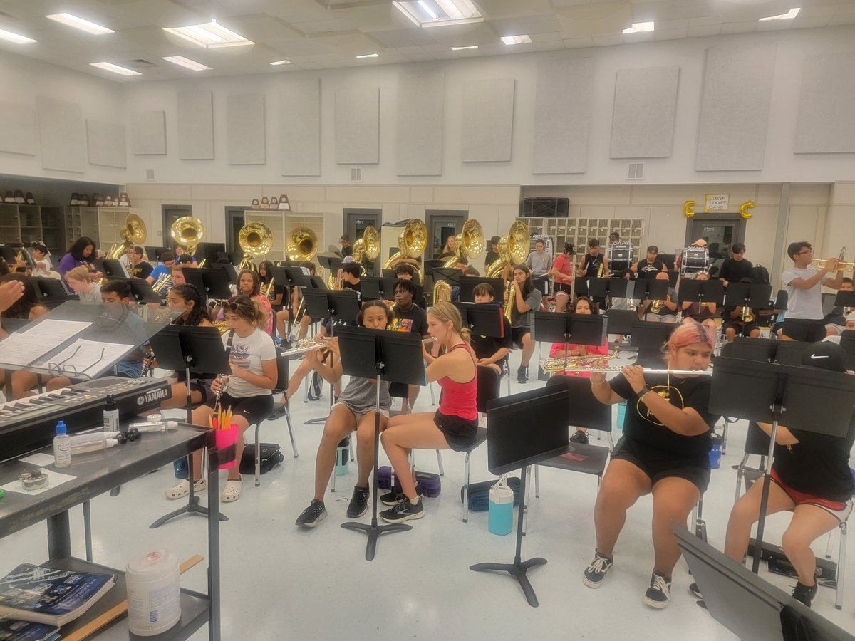 joehubb74's tweet photo. I got the opportunity to speak to the Hornet Band this morning!  They are working hard and that amzing sound tells me they are ready to go! https://t.co/vAtP6mzPfU