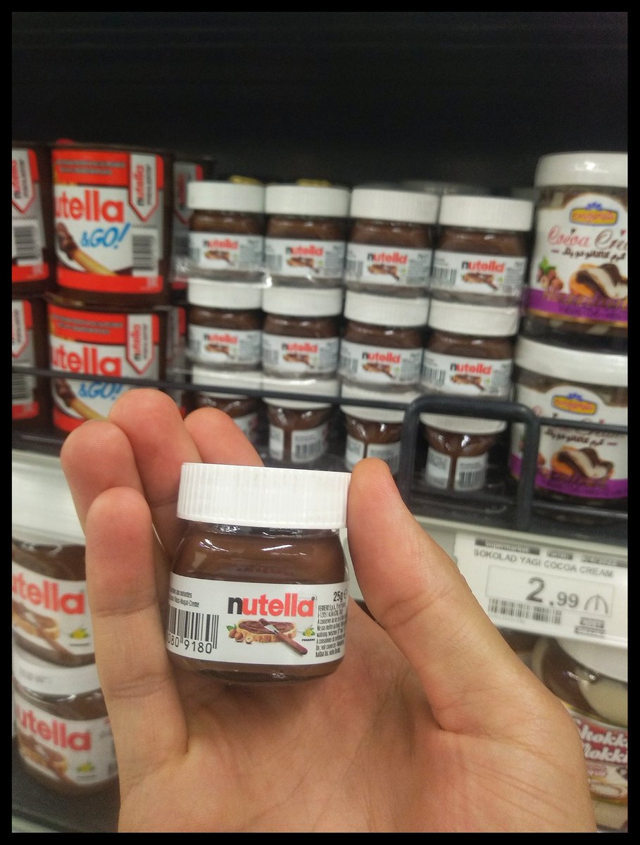 Nutella sevmirəm, amma müxtəlif ölçülü qablaşdırmalarının olması yaxşıdır. Məsələn yerli şərab bazarına da müxtəlif ölçülü butulkalar gəlsə əla olardı. Adətən tək nəfər üçün 0.750l çox olur.