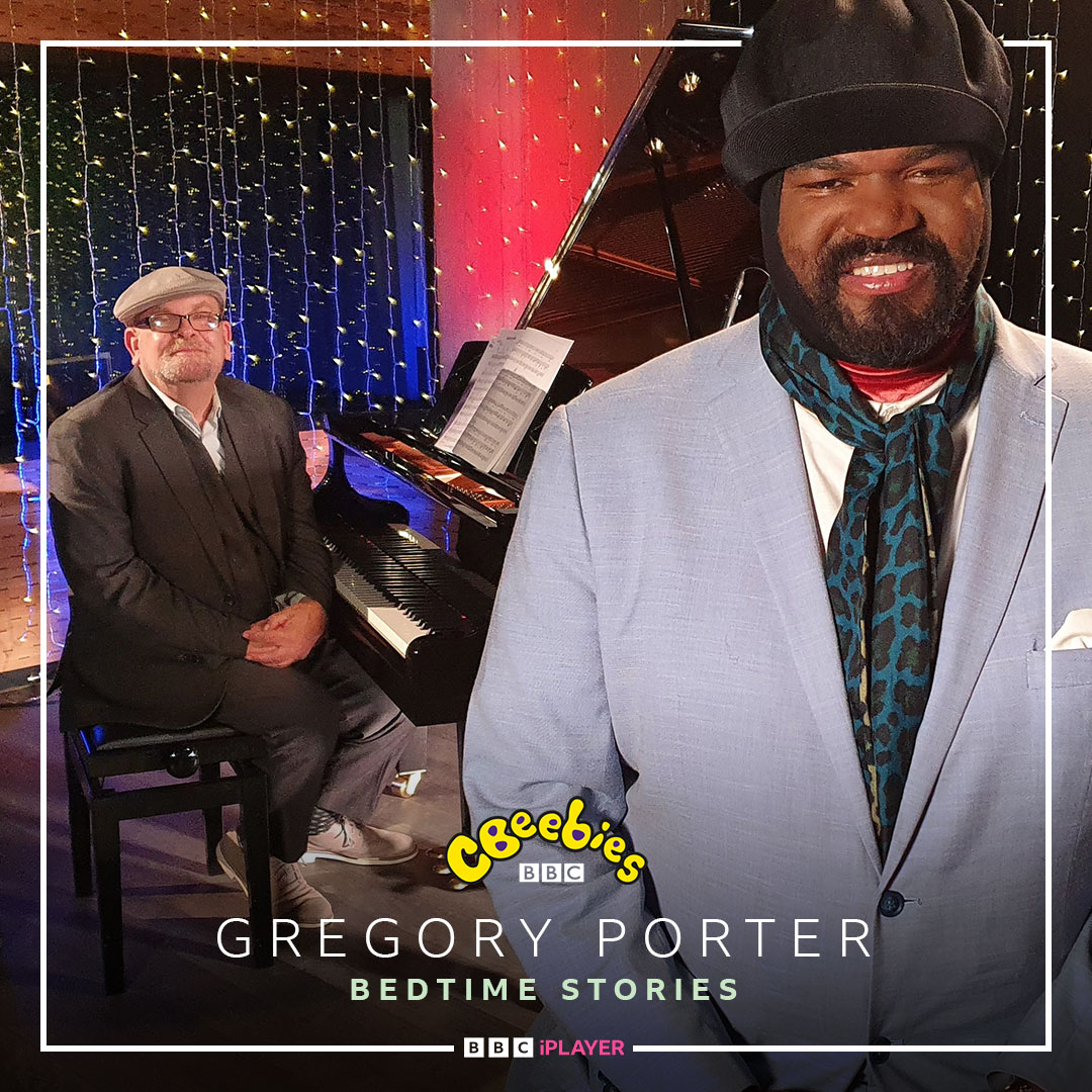 Gregory Porter and Chip are back for more #CBeebiesBedtimeStories! 🙌 Tonight. they are performing Singing in the Rain will illustrations by @TimHopgood ☔️ 6:50pm then playing on @BBCiPlayer 🎹 @GregoryPorter @PianoCrawford