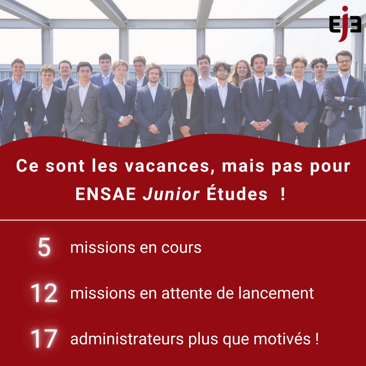 ENSAE Junior Études (@eje_ensae) on Twitter photo 🔴⚫️ C'est peut-être l'été, mais EJE reste active ! 
Retour sur le début de la période estivale pour notre J-E…
Nous restons disponibles pour accompagner vos objectifs :
✉️ eje@ensae.fr
🖥 ensaejunioretudes.com
A bientôt !
#EJE22 #WeAreJE 🔴⚫️ C'est peut-être l'été, mais EJE reste active ! 
Retour sur le début de la période estivale pour notre J-E…
Nous restons disponibles pour accompagner vos objectifs :
✉️ eje@ensae.fr
🖥 ensaejunioretudes.com
A bientôt !
#EJE22 #WeAreJE