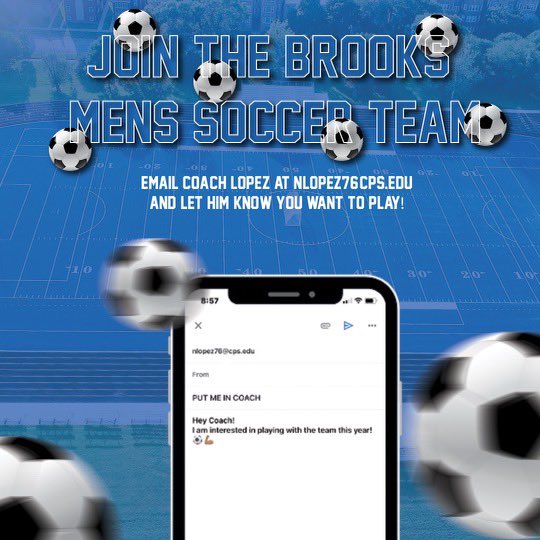 soccer_brooks's tweet photo. BROOKS BOYS VARSITY TRY-OUTS
08/08 08/12     (9:00-10:30 AM)
Bring soccer cleats, water, and 110% motivation!!! https://t.co/dZGynLt6IB