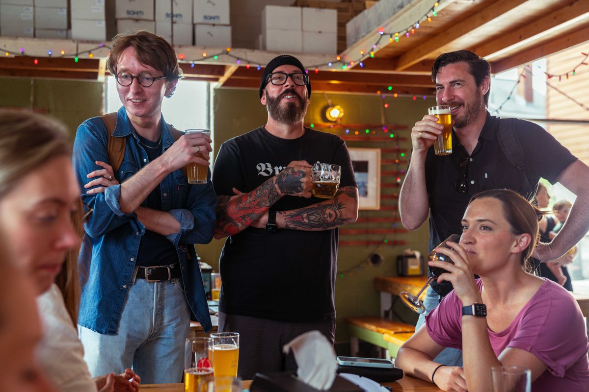 Vital_Design's tweet photo. We had a great time soaking up the sun at @liarsbenchbeer at a recent #HappyHour. Can you tell? Thanks for the drinks, Vital! #Perks #PortsmouthNH https://t.co/JBjOPeaZpU