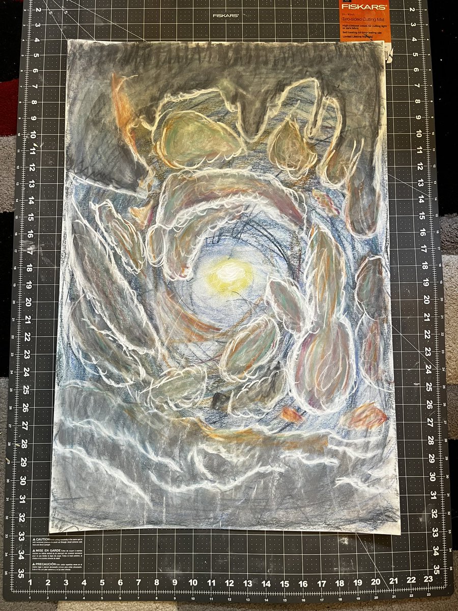 aedan333's tweet photo. Clouds across the sky. Pastel on poster paper https://t.co/HlPNVT5btf