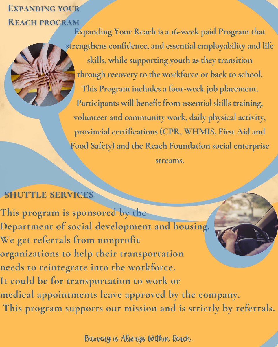 A little get to know us and our programs 🤗

Feel free to contact us for more information.

Recovery is always within Reach 

#reachfoundation #pei #mentalhealth #addiction #support #Recovery #Recyclebikedonation