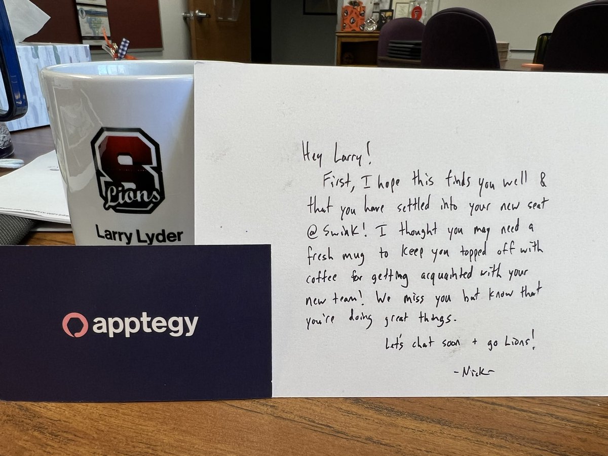 Got to love surprise gifts and notes from great colleagues at other amazing educational support organizations. Thank you <a href="/Apptegy/">Apptegy</a>