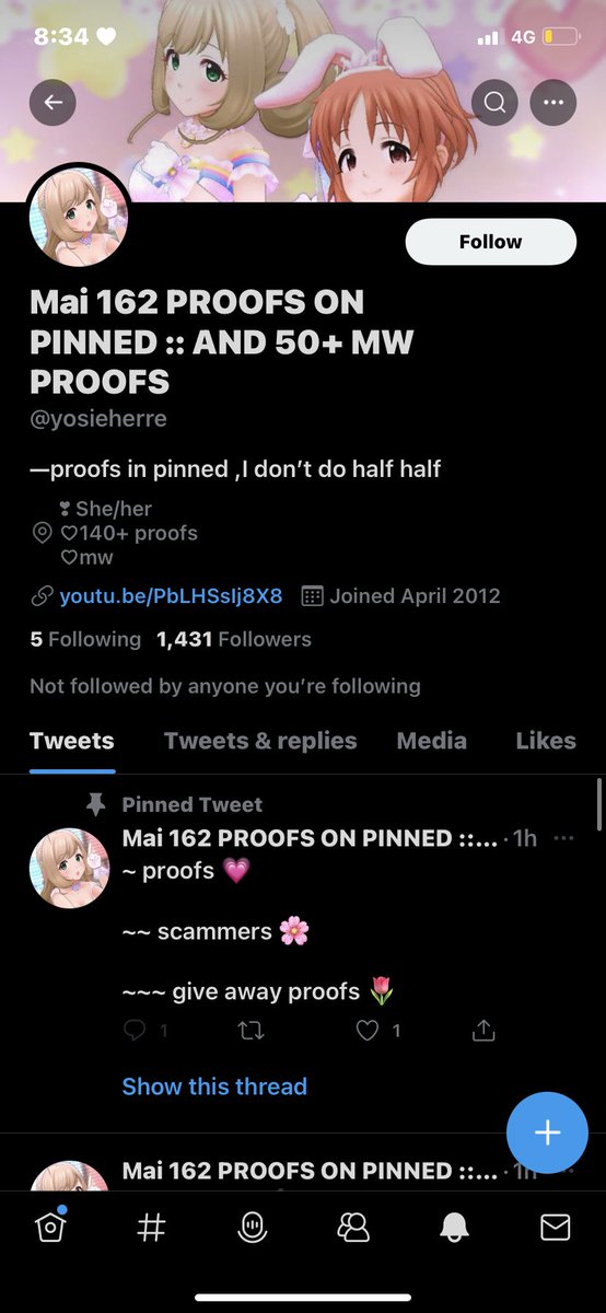 yosiehere's tweet photo. ⚠️ATTENTION ⚠️
@yosieherre  impersonating me. Please report and block them. 
They have almost the same amount of followers as mine 

PLEASE LIKE AND RETWEET⚠️ 
THEY ARE STILL ACTIVE! 
Big 🚩 
#royalehigh #rhtc https://t.co/Z5qUGiCuhj