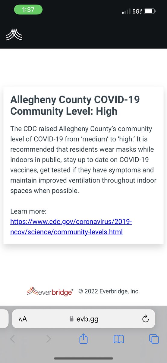 Allegheny County is up to a high level of Covid cases, friends. Mask up and get vaxxed if you haven’t already!