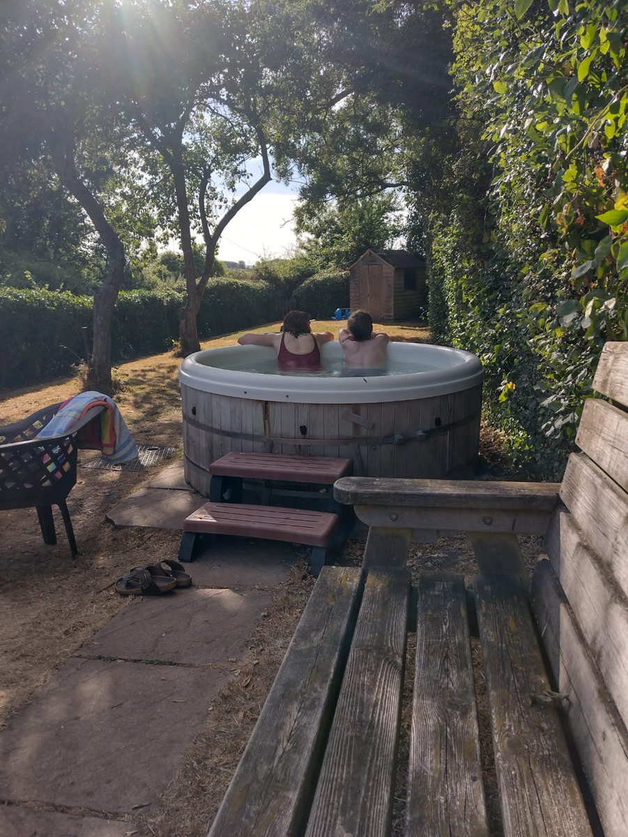 Straight in the hot tub at the Railway cottage @lavender_hill_holidays  #lavenderhillholidays