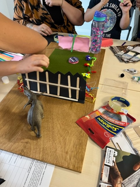 HorleyLibrary's tweet photo. At yesterday's @DSWFWildlife workshop we learnt that elephants can't jump &amp; don't like bright colours, strong smells &amp; buzzy bees! We had to invent a way to stop the elephants getting into the farmer's field but without harming these endangered animals!🐘
@SurreyLibraries https://t.co/kj9SjXfmRt