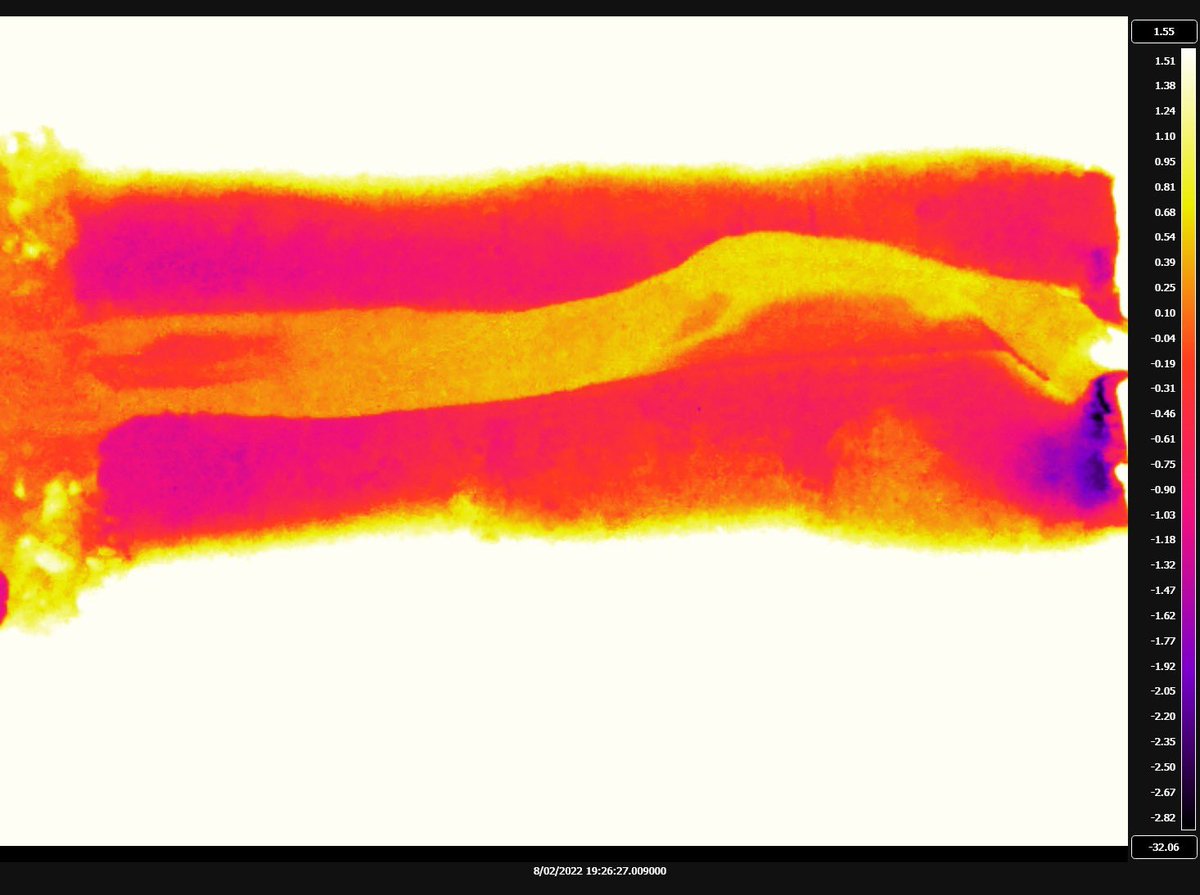 Thermal image of a channel incising through a lab “permafrost” substrate! #FlumeFriday