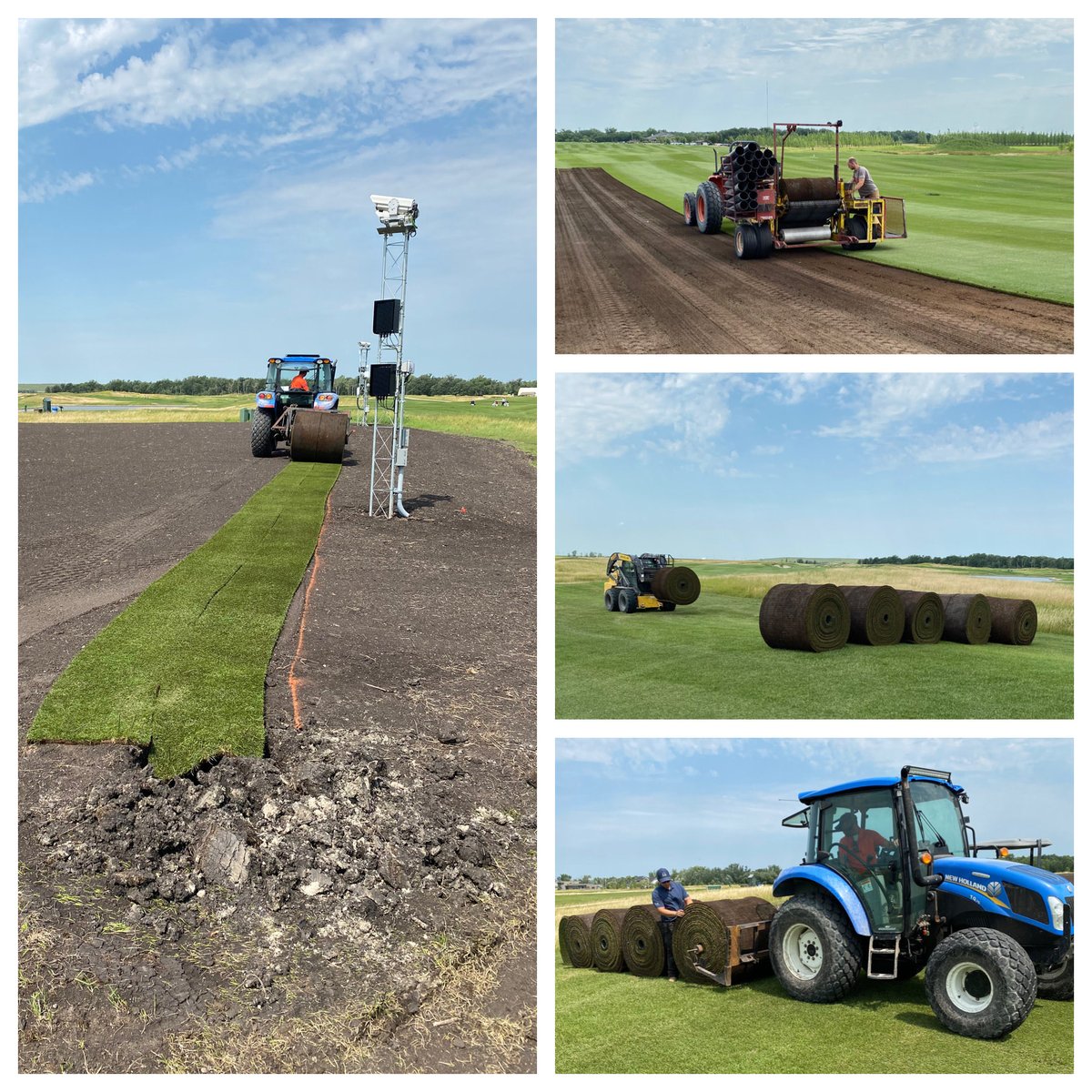 Sodding of the TopTracer range deck is in progress by the Turf Care Team after multiple delays from Mother Nature.