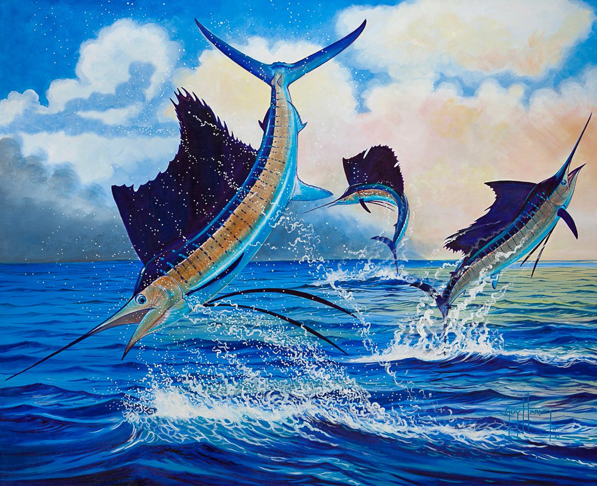 GuyHarveyOcean's tweet image. Ready to sail into the weekend!

🎨: 'Three All At Once' - @DrGuyHarvey 

#GHOF #GuyHarvey