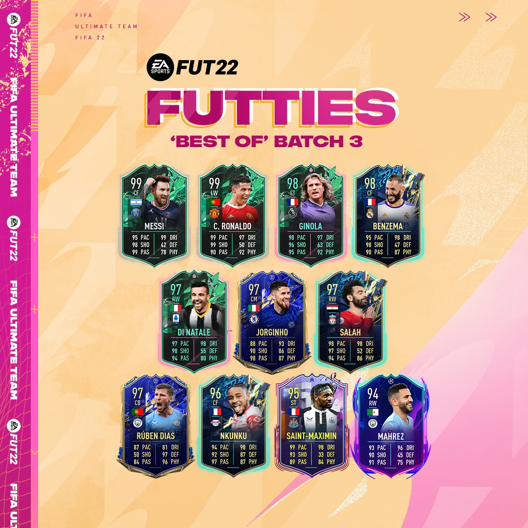 #FUTTIES can't stop, won't stop 😎🙌 The last wave celebrating all things #FUT 22 is arriving: more Squad Building Challenges & Objectives, additional votes & Vote Winner SBCs, & and a final batch of 200 Special Player Items from throughout #FIFA22 🔥: x.ea.com/73917