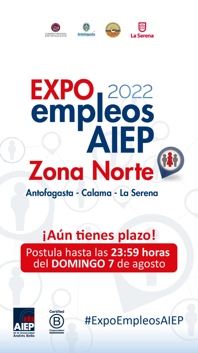 romanapaz_j's tweet photo. 🅰️TENCIÓN, se amplió el plazo!
#ExpoEmpleosAIEP Zona Norte
visita https://t.co/BnoKhMcwrF
@AIEP https://t.co/MIrhlc90oC