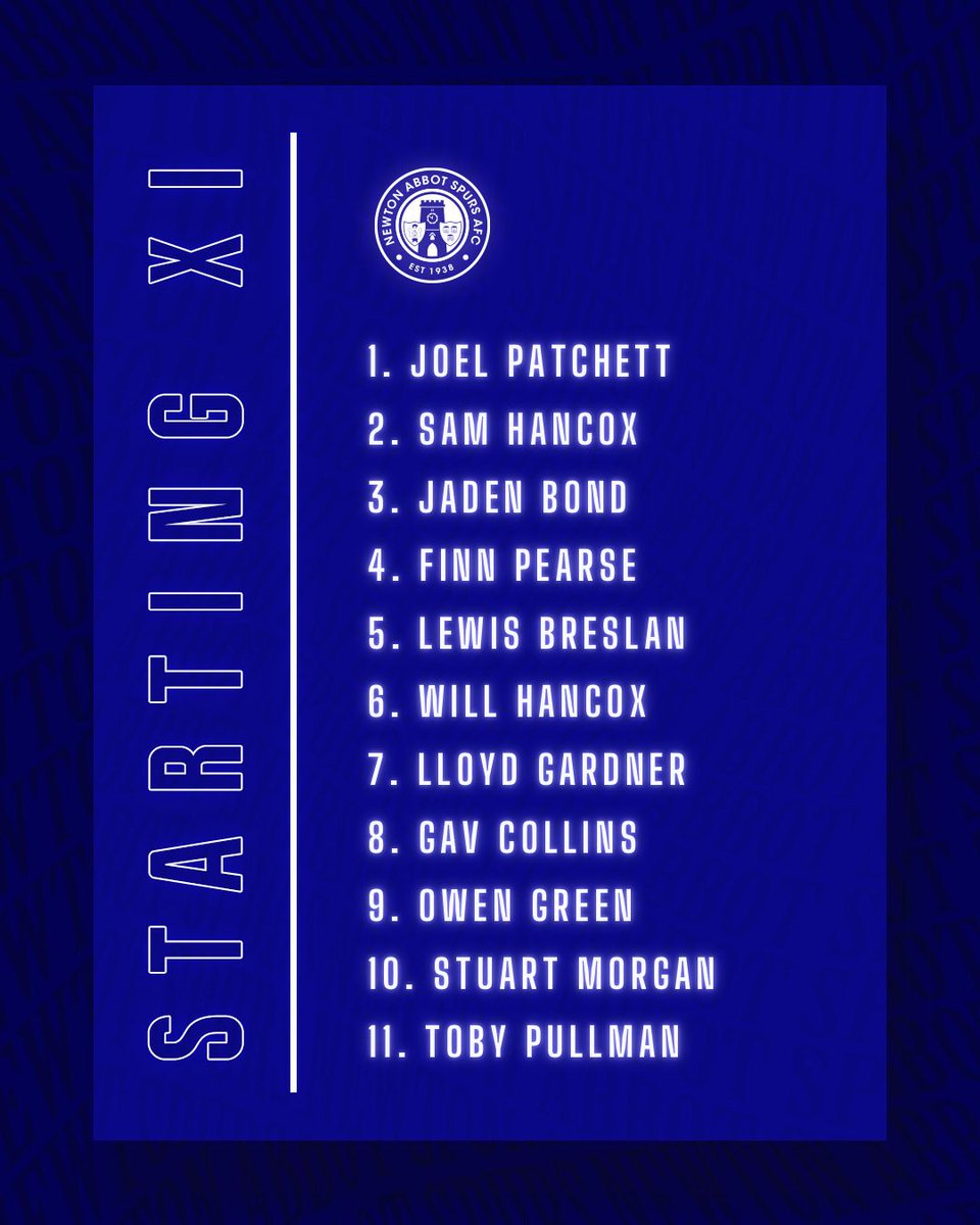 Starting 11 to face <a href="/CreddyAFC/">Crediton United AFC</a>

Bench as follows
12. THOMAS JOHNS 
14. SOL BARCLAY 
15. BRAD CROCOMBE 
16. JAMIE DOWN 
17. KARL GREEN
#COYS 💙💙💙