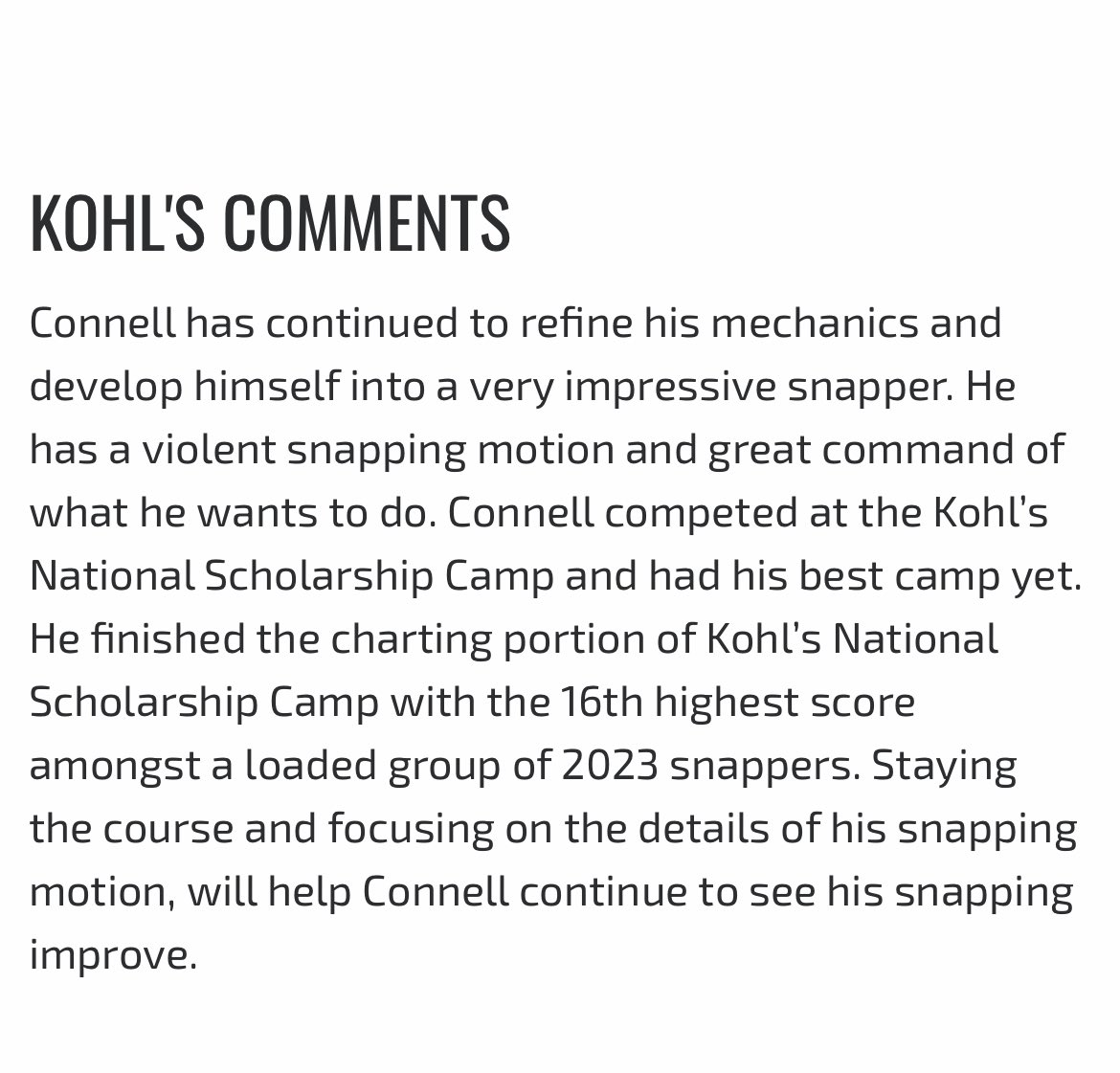 Thank you <a href="/KohlsSnapping/">Kohl's Snapping Camps</a> for the updated ranking and writeup! Excited to announce that I've earned a 4.5 star rating and ranked as the #1 long snapper in Texas, and the #26 long snapper in the nation. <a href="/Coach_Casper/">Coach Casey Casper</a> <a href="/BlaineSiddersJr/">Blaine Sidders Jr.</a> <a href="/CONREYD1/">Texas Long Snapping</a> <a href="/AddingtonTucker/">Tucker Addington</a> <a href="/Coach_Messer/">Coach Messer</a>