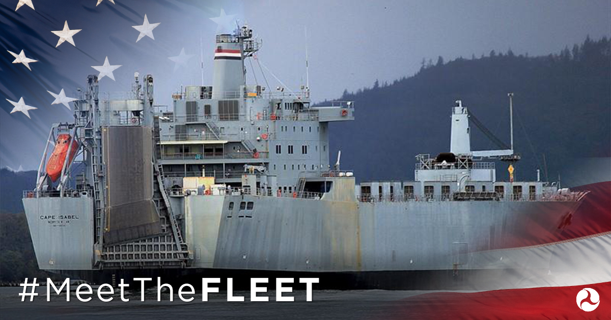 DOTMARAD's tweet photo. Meet the SS Cape Isabel, a Roll-on/Roll-off cargo ship in the Ready Reserve Force (#RRF). Laid down in 1976, she stands at 208.71 meters in length &amp; 31.09 meters in width. She is currently ported in Long Beach, California. #FleetFridays #MeetTheFleet https://t.co/HSxEXl1krj