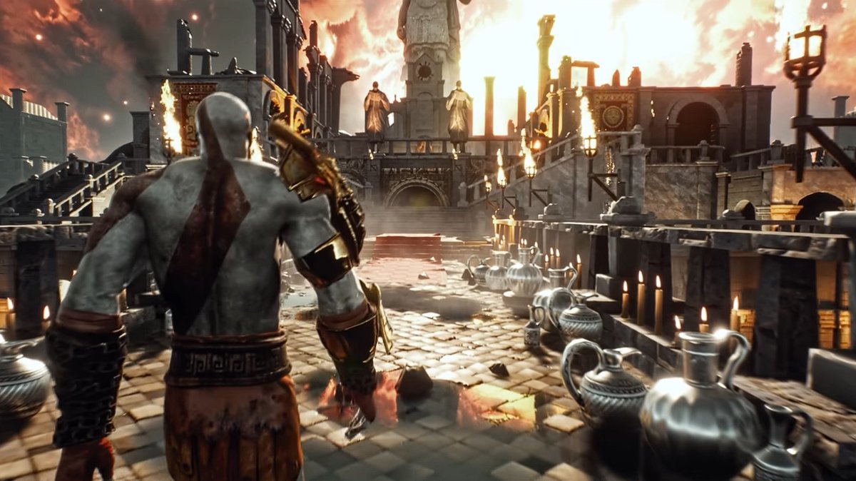 ActuG's tweet photo. God of War : Un fan imagine un remake du premier opus sur l'Unreal Engine 5, et c'est superbe https://t.co/eRkFhct6j4 https://t.co/rXSQaBCUEi