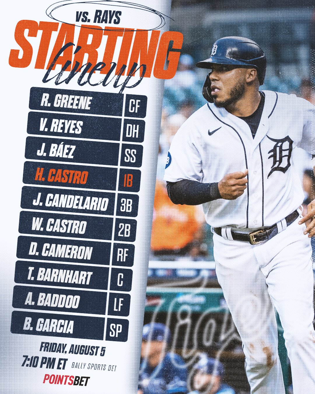 Detroit Tigers on X: Here's how we line up for Game 2 against the