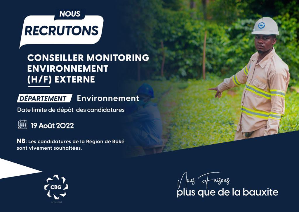 CBG_Guinee's tweet photo. Vous êtes à la recherche d’une opportunité de travail et vous avez l’un des profils suivants, postulez en cliquant sur le lien suivant : https://t.co/EFpxO0Ve1o
#laplusguinénnedesentreprisesminières #recrutement #mining #bauxite #kamsar #sangaredi https://t.co/KMW6wUJKDR