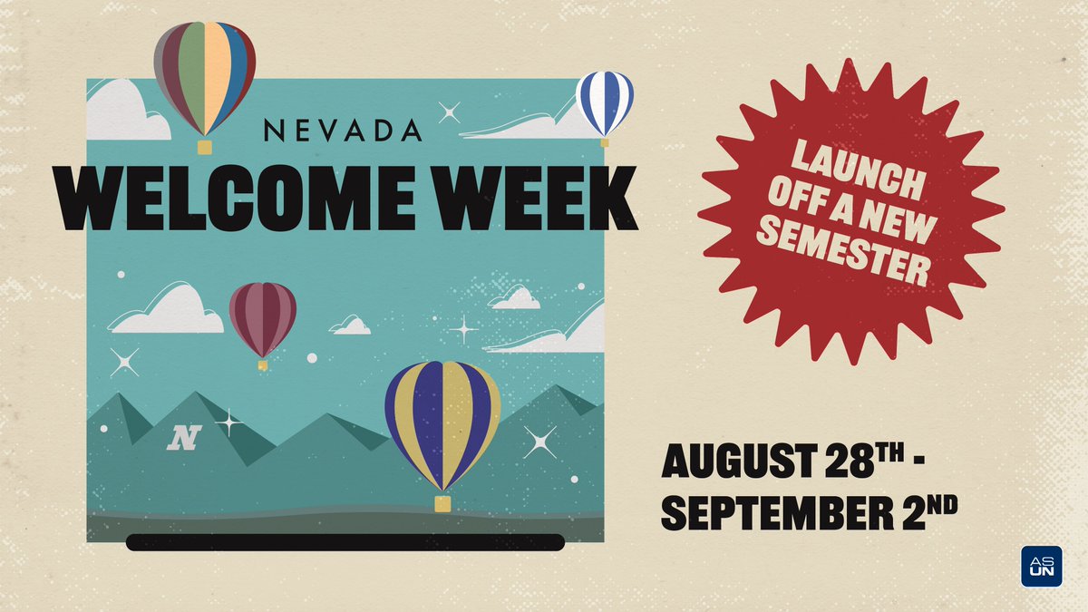 Join us for Welcome Week! We're kicking off with...

8/28 Paint the "N" 🎨
8/29 Taste of Reno 🍝
8/30 Undie Run 🩲
8/31 Wolf it Down 🍽
9/1 Club Fair &amp; BBQ 🪵

Ending the week with…
9/2 Welcome Week Concert 🎶 

Check out our Instagram for details!
#PackPride #WelcomeWeek #ASUN